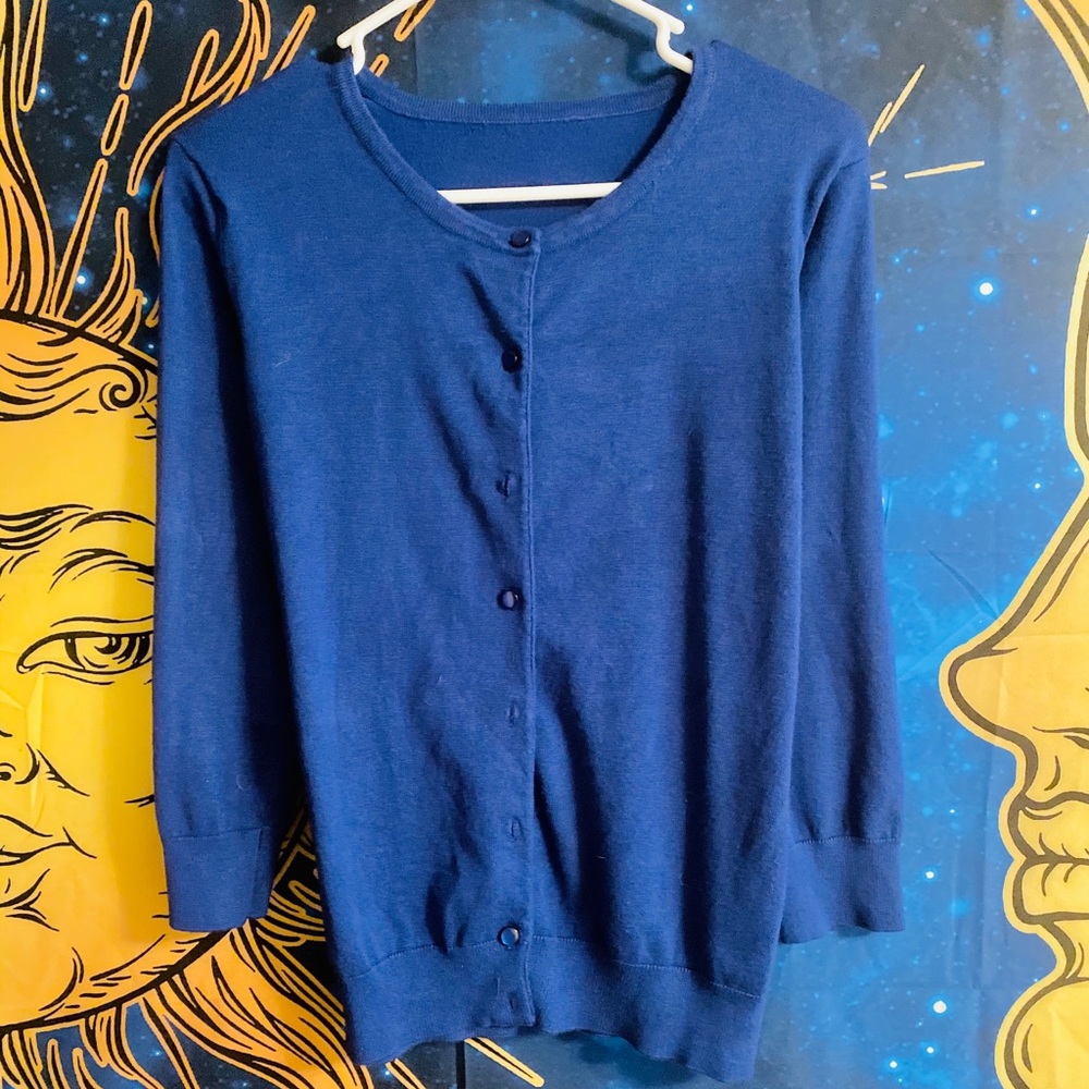 Blue cardigan